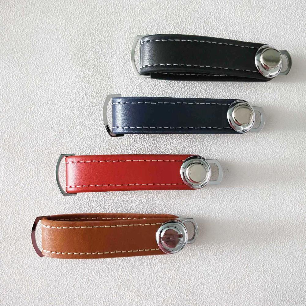 High-Grade Leather Stainless Steel Keychain Car Key Rings Holder Case Small Portable Housekeeper Key Organizer Bag Key Wallet
