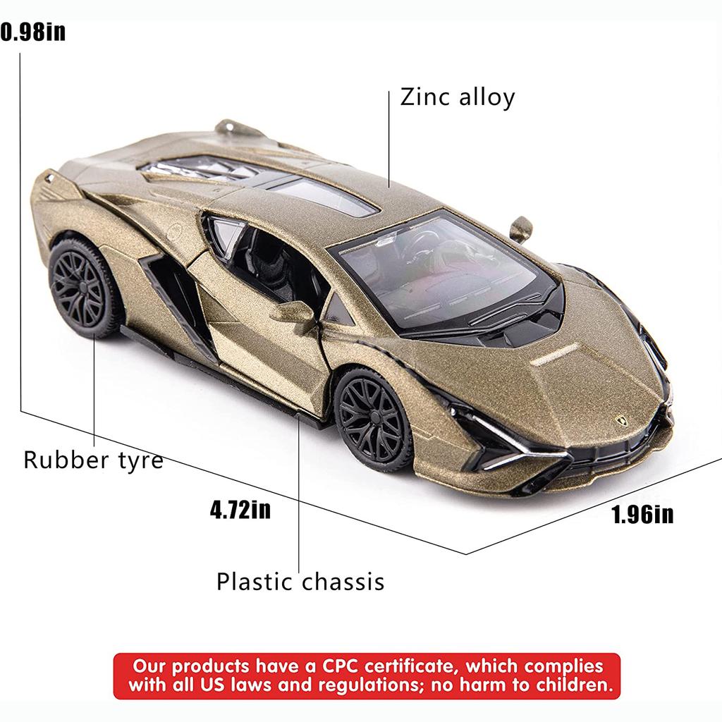 Sián FKP37 Gussautomodell im Maßstab 1:36, Spielzeugauto aus Zinklegierung für Kinder, Spielzeugauto zum Zurückziehen von Fahrzeugen für Kleinkinder, Kinder, Jungen, Mädchen, Geschenk