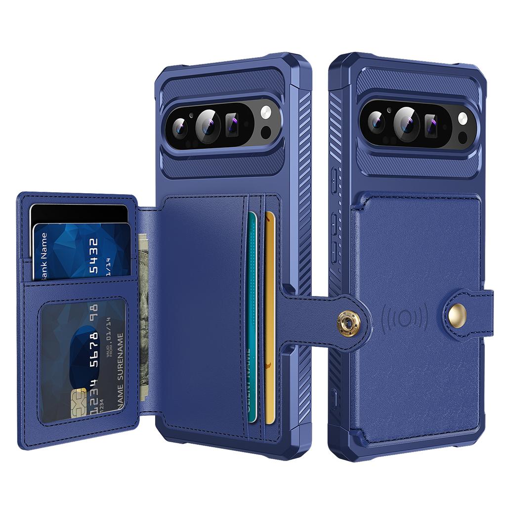 ZM03 For Google Pixel 9 Pro XL Case with Card Holder PU Leather+TPU Phone Back Cover