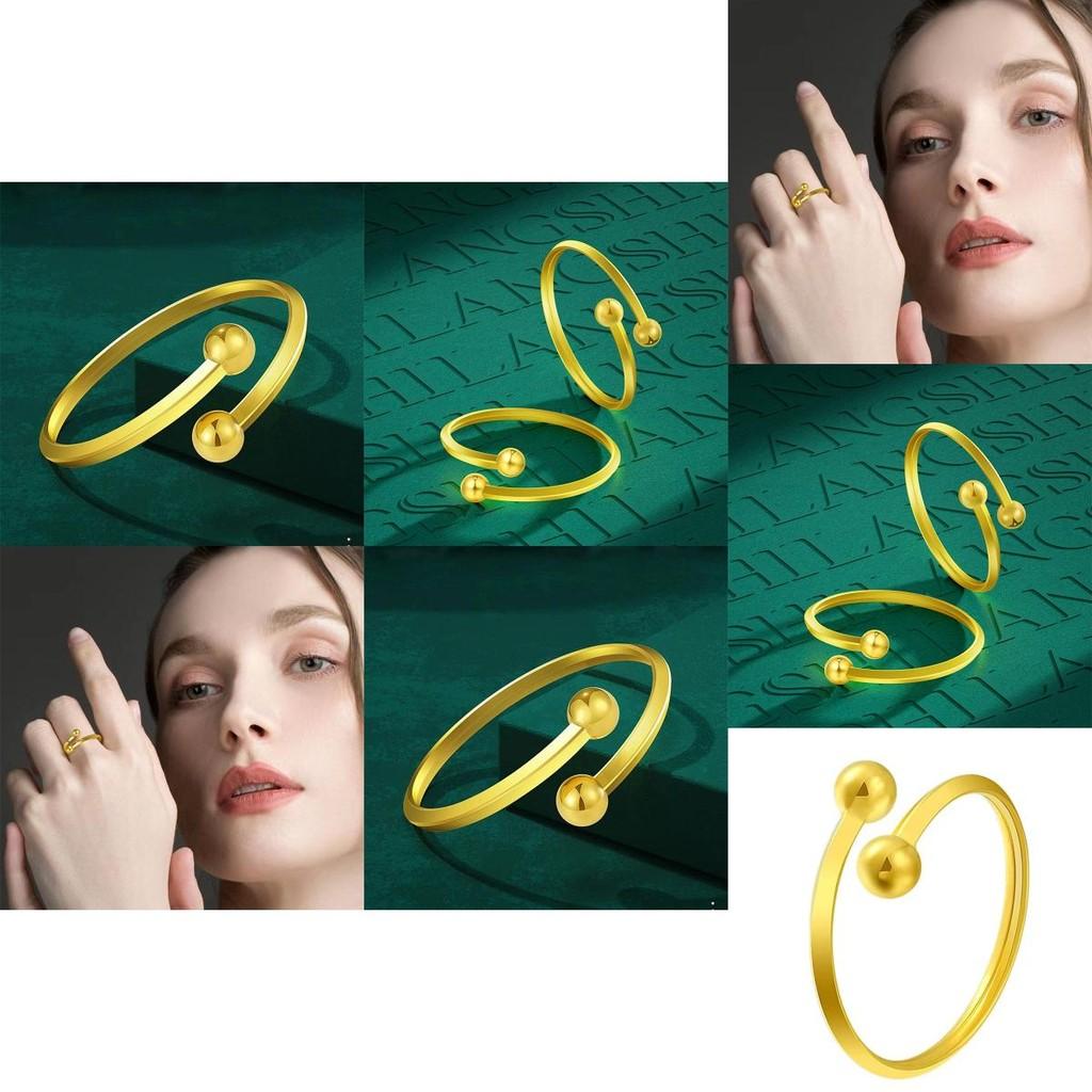 Stilvolles Geometrisches Design Verstellbarer Offener Kupfer Vergoldeter Ring Für Damen Schmuck