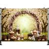 LS Easter Themed Backgrounds Kids Adult Photography Props Child Baby Decors Spring Garden Flower Arch Photo Studio Backdrops
