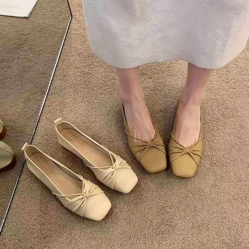 Mary Jane fairy with skirt single shoes girl 2025 new summer shallow mouth evening breeze flat bottom one pedal grandma laden shoes
