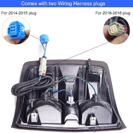 MOCW Right Tail Light Compatible with 2014-2018 Chevrolet Silverado 1500 2500 HD 3500HD, GMC Sierra 3500 HD Taillight Brake Lamps Halogen Bulb and