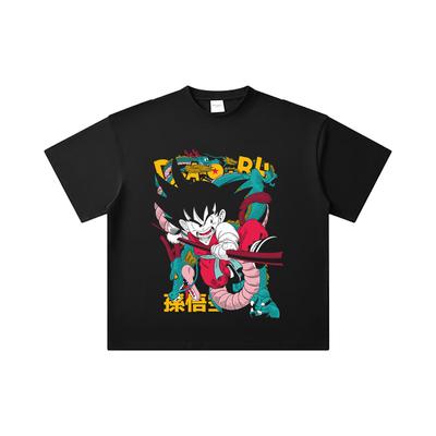 260 GSM Double Yarn 32 Count 100% Cotton Dragon Ball V35 Goku Print Unisex Heavy Cotton T Shirt