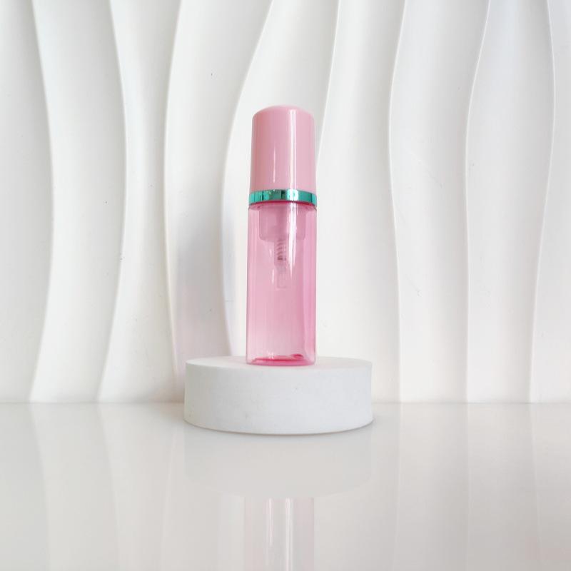 60ml Red Translucent Mousse Dispenser: Cosmetic Brush Foam Bottle for Face Wash and Travel Use