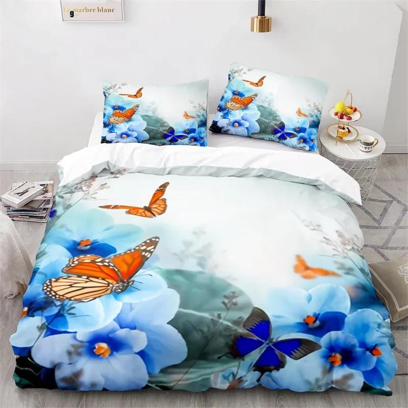 Butterfly Duvet Cover Wild Animal Bedding Set Microfiber Comforter Cover Full Queen King For Girls Teens Adult Room Dorm Decor
