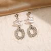 Baroque Geometric Freshwater Pearl Dangle Earrings - Elegant, Simple, Customizable Vacation Style Ear Cuff for Women.