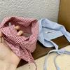 Soft Wrap Hair Scarf Bohemia Bandana Red Lattice Headband Elastic Triangle Hair Band Strap  Female