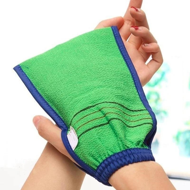 1 Pack Double Sided Korean Exfoliating Shower Towel Body Scrub Bath Towel for Adults Rough Textured Bath Towel Random Color