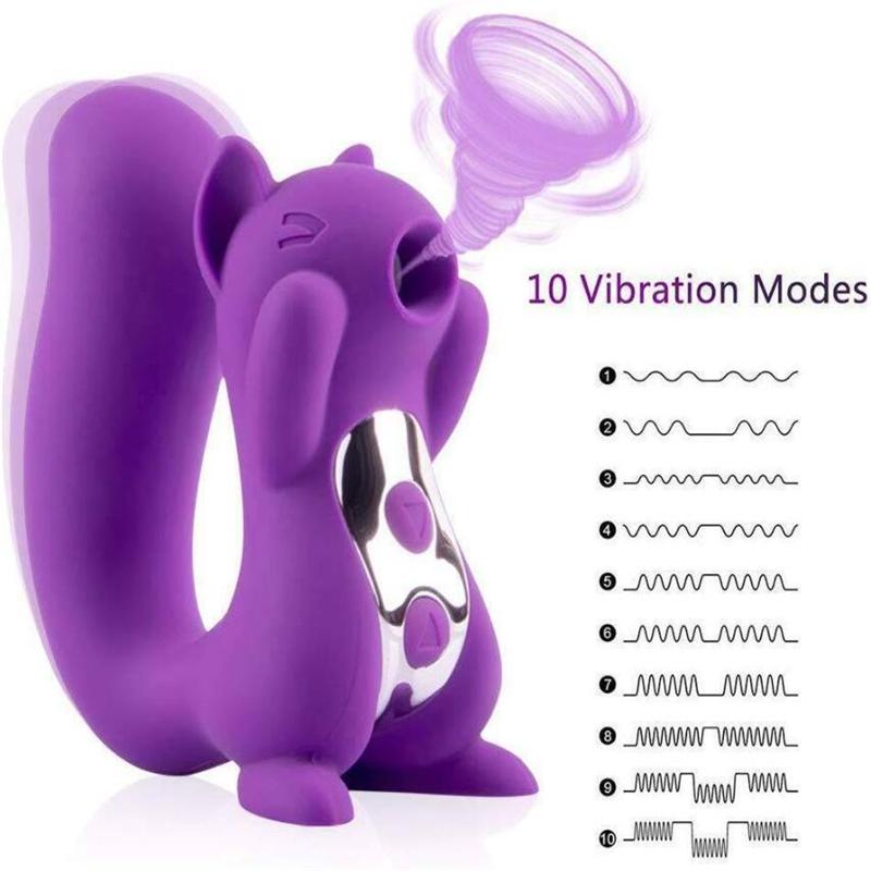 Squirrel Shape Licking Clitoris Stimulator Vibrators Tongue Sucker Nipple Vagina Vibrator for Women Masturbator Sucking Sex Toys
