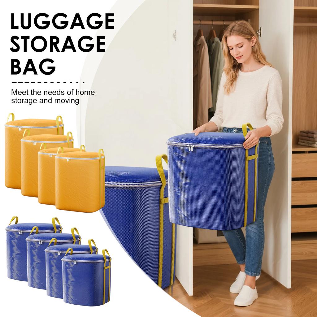Storage Bag Reinforced Handle Extra Large Storage Bag Clothes Christmas Decoration Storage Bag Thickened Double Zipper Storage Bag