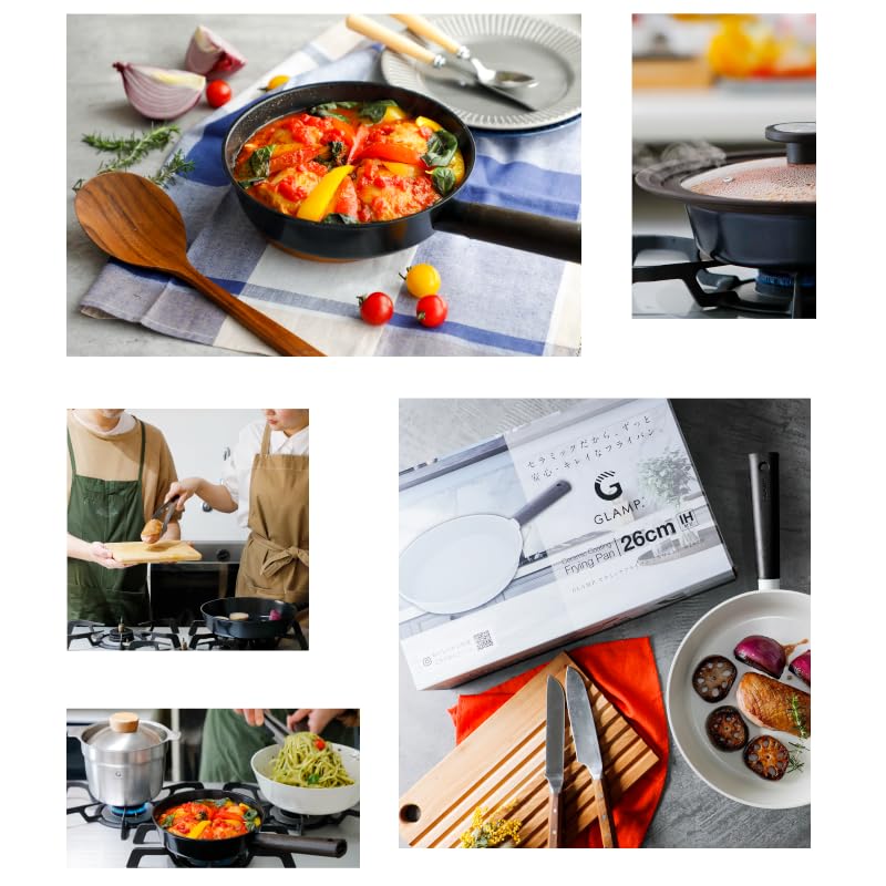 Ceramic Frying Pan 20cm IH Gas Fire Compatible Ceramic Coating Mineral Ingredients That Do Not Contain Any Harmful Substances Pots and Frying Pans