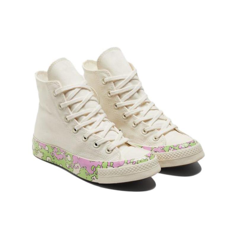 Converse 1970s Chuck Taylor All Star floral high-top canvas shoes women's white, green and purple