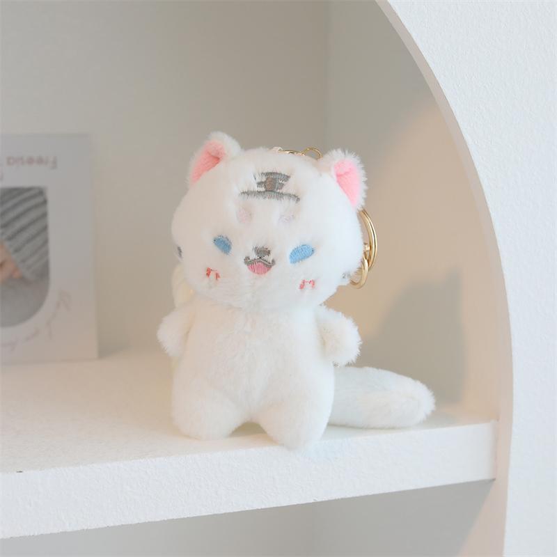 Kawaii Magic Starry Wings Sheep Plushie Colour Wolf Dog Puppy Plushie Pendant Tiger Fox Cat Panda Lamb Small Plush Toy Keychain