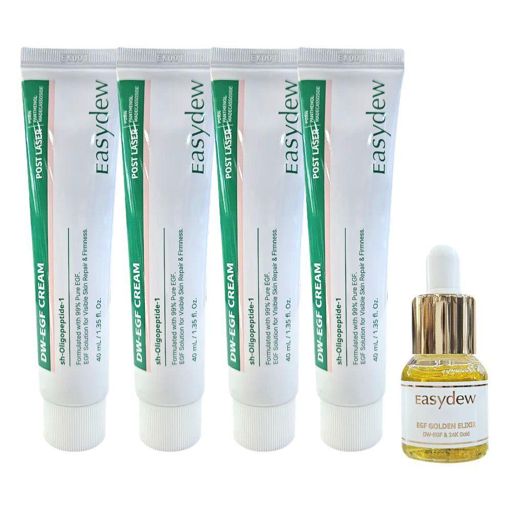 Easydew Emergency Soothing Cream Post-Laser EGF Cream 40ml x 4 + Elixir Oil 4ml x 1 Post-Laser EGF Cream 40ml x 4 + Elixir Oil 4