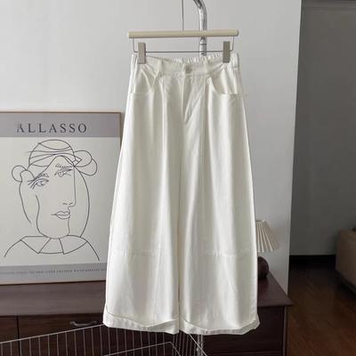 Women's Cotton-Feel Wide-Leg Pants - Summer 2026 New Style, Popular Straight Leg Spring Design.