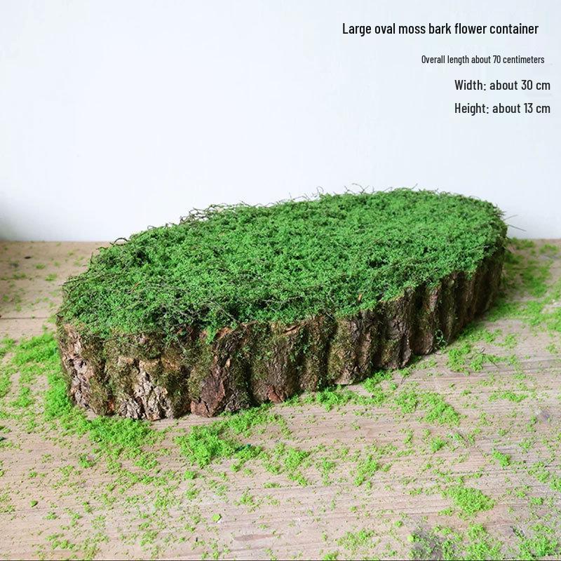 Forest Style Artificial Tree Stump with Moss Bark - Kindergarten and Country Style Decorative Ornament, Perfect for Landscaping or Inserting Flowers.