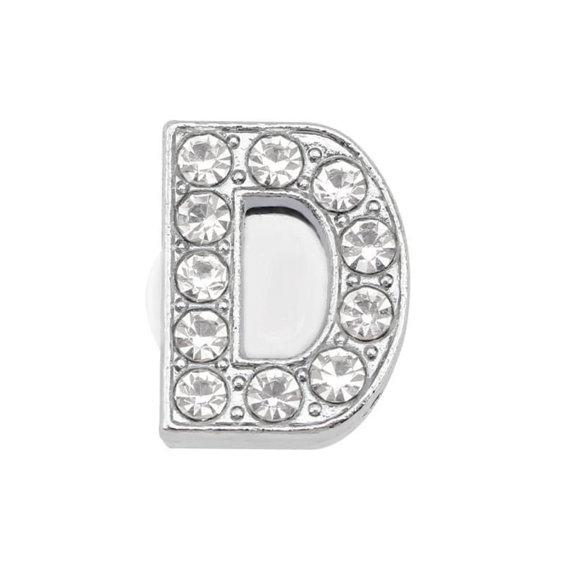 1PC Shoe Charms Glitter Rhinestone Letter Crystal Alphabet Shoes Charm Decorations Jewelry Slider Bracelet Wristbands Accessorie