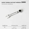 1Pcs 6-19mm Ratchet Socket Spanner Reversible Combination 72 Teeth Stubby Single Wrench Steel Short Handle Nut Repair Tool