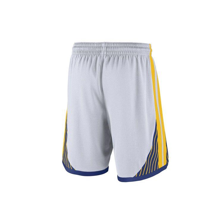 Nike NBA Golden State Warriors Straight-Leg Basketball Shorts with Elastic Waist and Color Blocking Men Bottoms White AJ5604-100