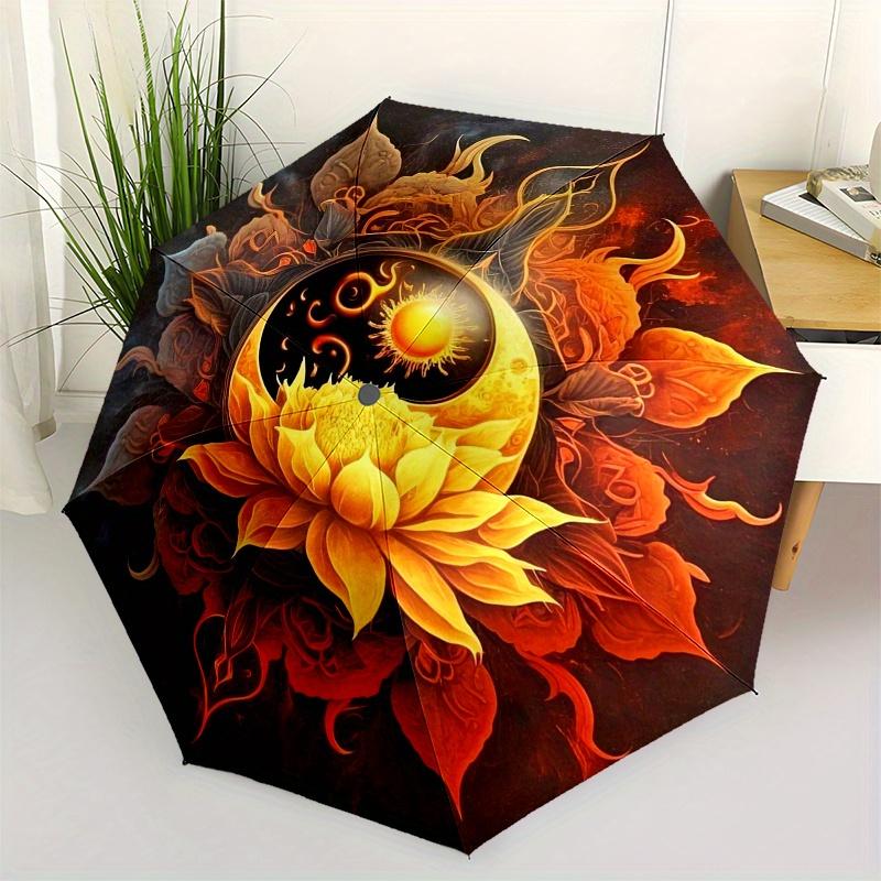 Yin-Yang Lotus Sunflower Symbol Tapestry Wall Hanging Umbrella Day Gift Y299