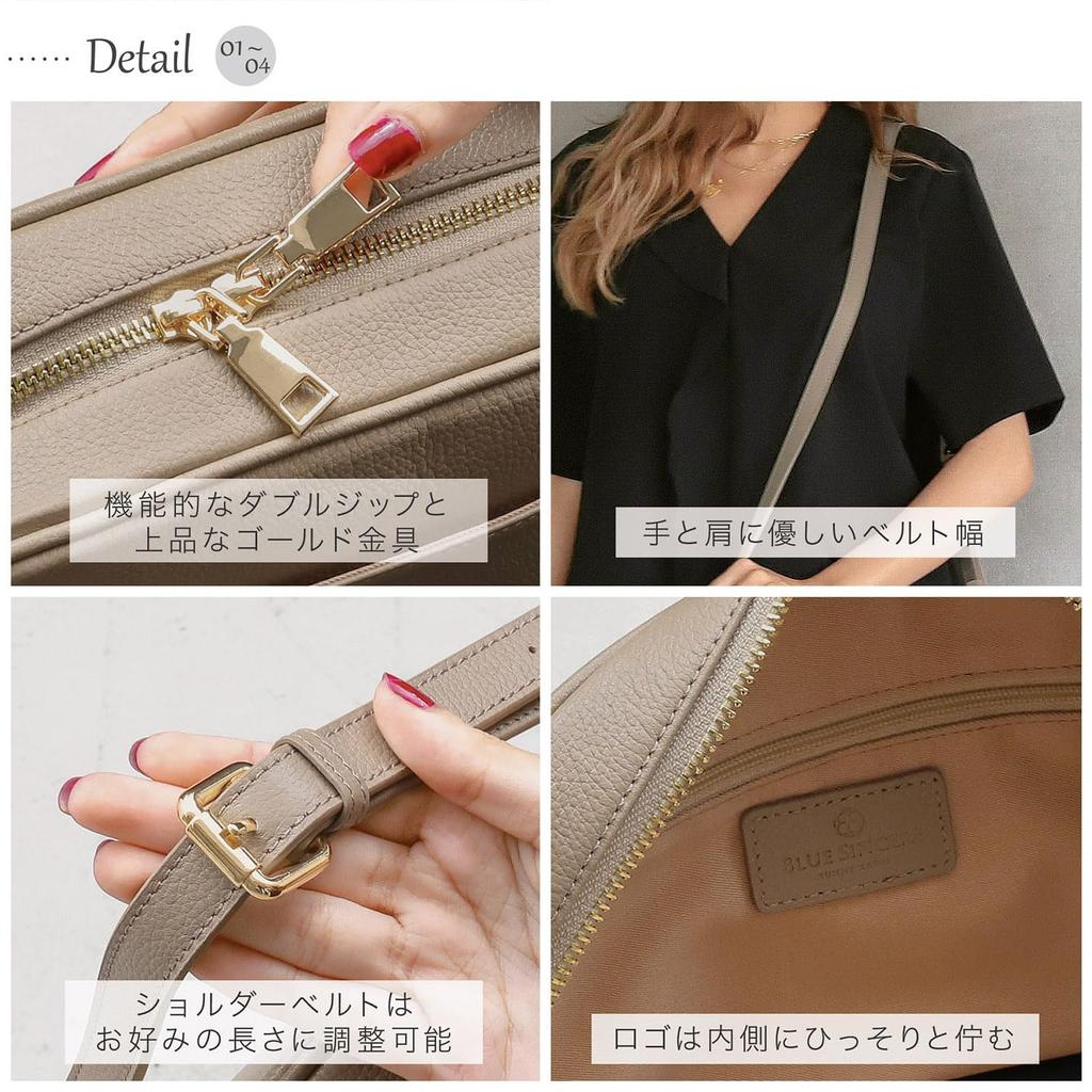 BLUE SINCERE Shoulder Genuine Cowhide Leather SHB10 Women's Bag, Leather, Compact, Lightweight, Mini, One-Shoulder Bag, Vegetable-Tanned / (Royal