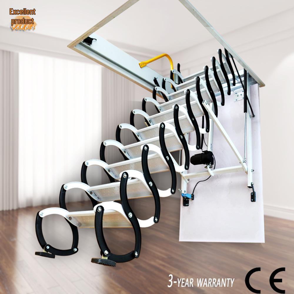 Electric Retractable Ladder for Attic, Villa, or Duplex - Indoor/Outdoor Folding Extension Ladder