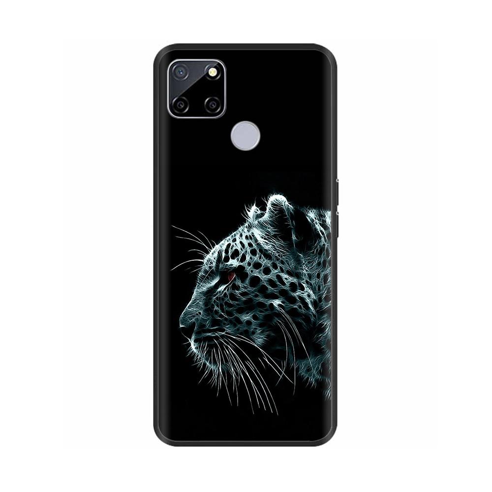 For Realme C25 Case C25s Soft Cute Cover for OPPO Realme C25Y C21Y Silicone Black TPU Phone Case For OPPO Realme C21 Flower Capa