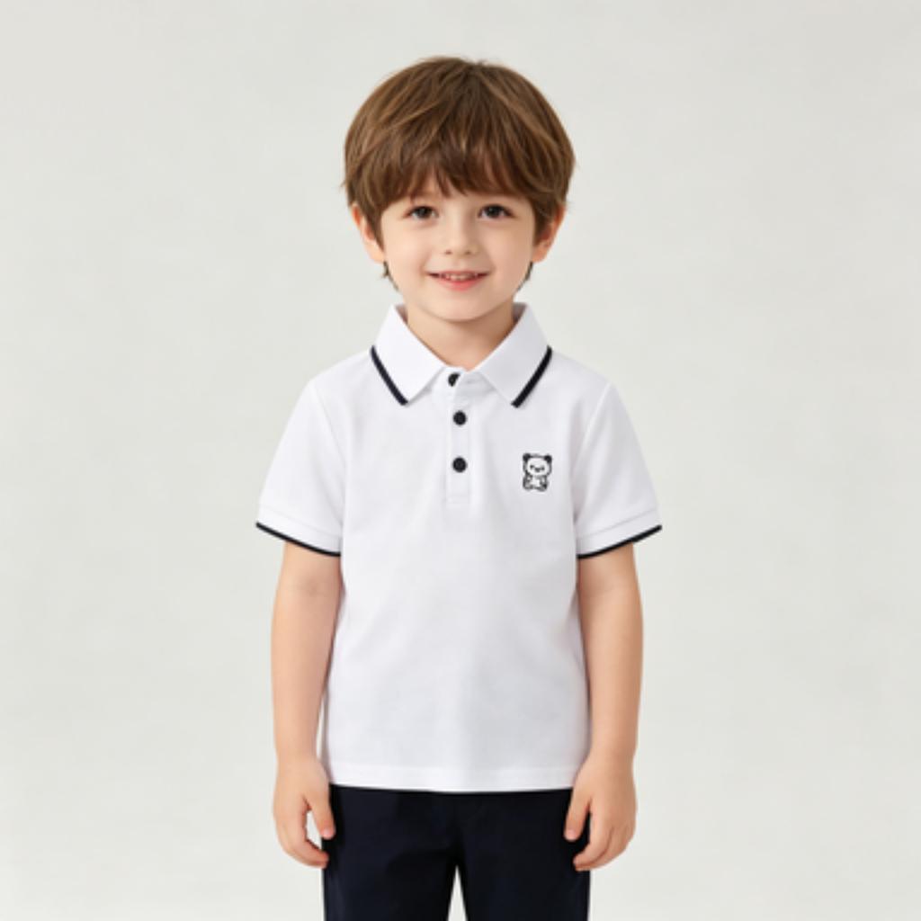 Boys' Short Sleeve Embroidered Top Korean Casual Shirt for Toddlers