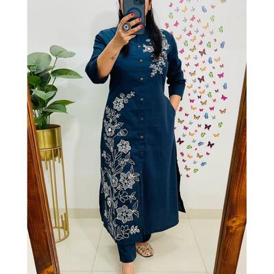 Bollywood Party Wear Oberteil Tunika Kurta Hosen Set Damen Designer Ethno Kurti Kleid SC-2338a