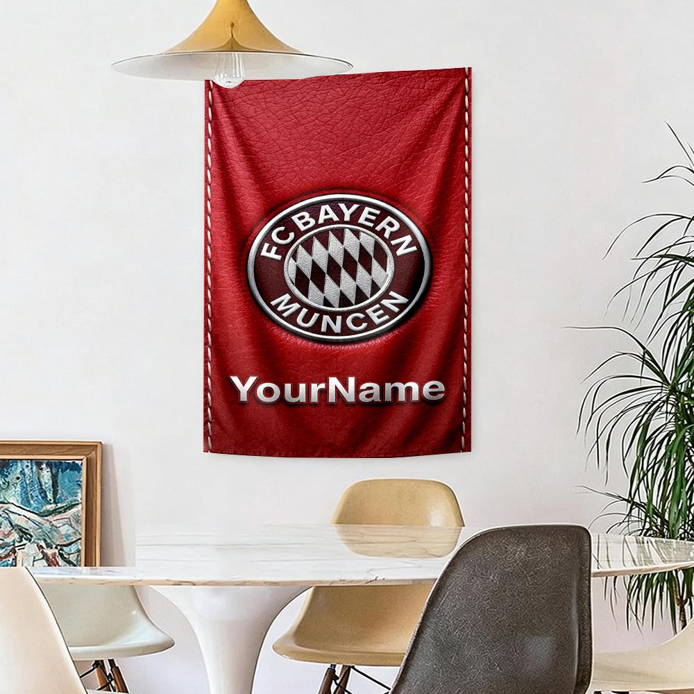 Fc Bayern Mnchen Custom Your Name Wall Decor Tapestry Art For Pet Memorial Birthdaywedding Party Backdrop Family Gift