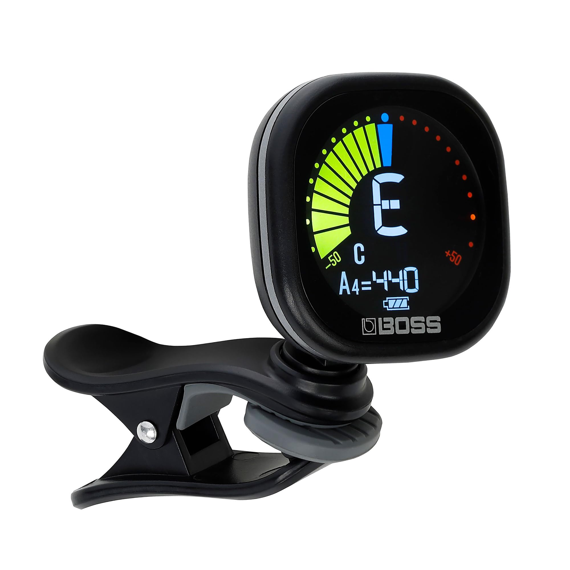 

BOSS Clip Large color up to 10 hours of continuous auto USB for TU-05 Tuner display, use, power-off function, charging, guitar/bass. чёрный