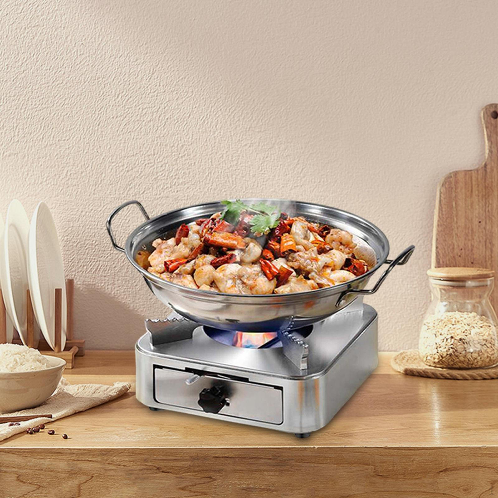 

Stove Burner, Picnic Household Windproof Cooking Equipment Silver Stainless Steel
