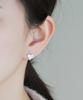 Alleun Silver 925 Cubic Cubic Chubby Heart Bold Stud Silver Earrings