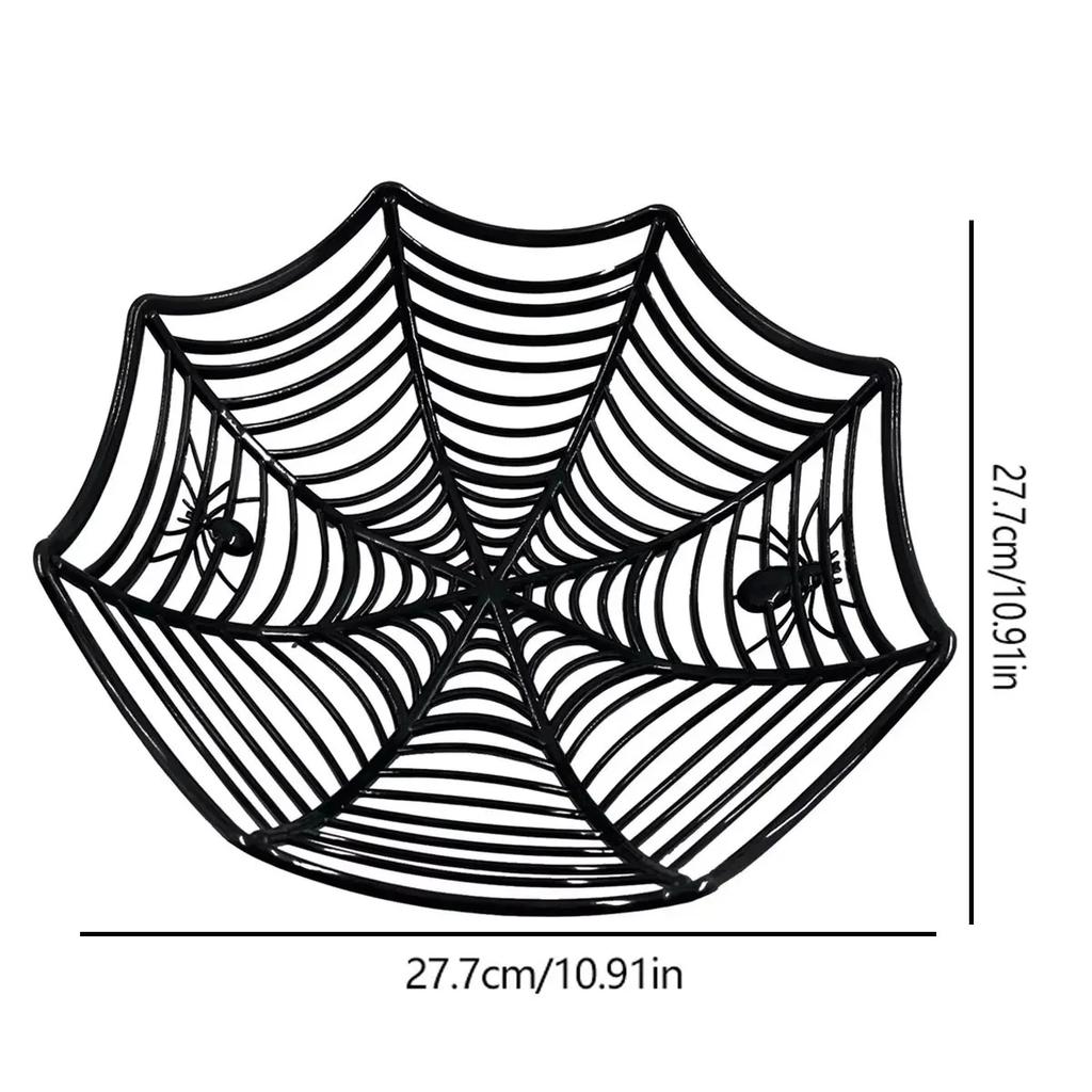 1pc-Halloween Candy Basket Spider Web Bowl Cookies Fruit Basket Trick or Treating Decorating Halloween