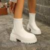 Martin Boots Women's Winter New Small Heightened Thick-soled Large-size British Style Fashion Velvet Warm Short Boots