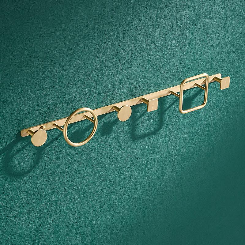 Tuqiu Robenhaken Handtuchhalter Gebürstetes Gold Kleiderhut Hakenleiste Robenhaken Badezimmer Messing Bad-Beschläge Set Küchenhaken