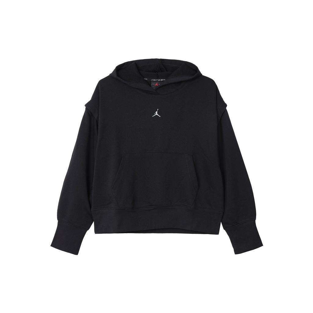 Jordan Solid Color Loose Hoodie Long Sleeve Women Tops Black FB4610-010
