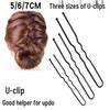 Svart U-formad Sömlös Hårnål Hårbulleklämma för Damstyling