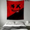 Black and Red Smiley Face Graffiti Pattern Home Decor Tapestry, Wall Hanging, Decorative RV Wall Cloth.MGT0918277