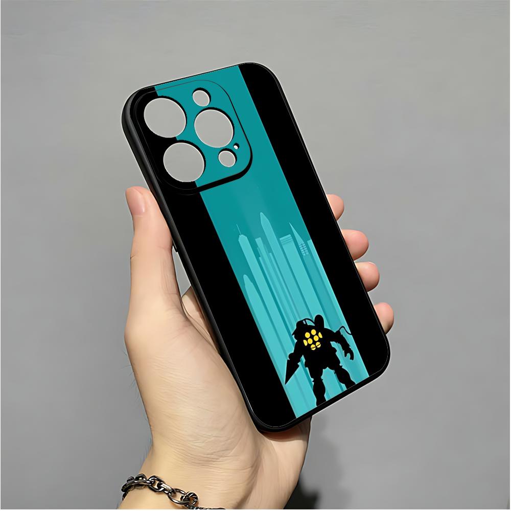 Game B-BioShock Phone Case For IPhone 16,15,14,13,12,11,XS,XR,X,8,7,Pro,Max,Plus,mini Silicone Black Cover