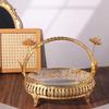 Creative Pastry Tray Retro Golden Glass Plate Craft Fruit Plate  Office