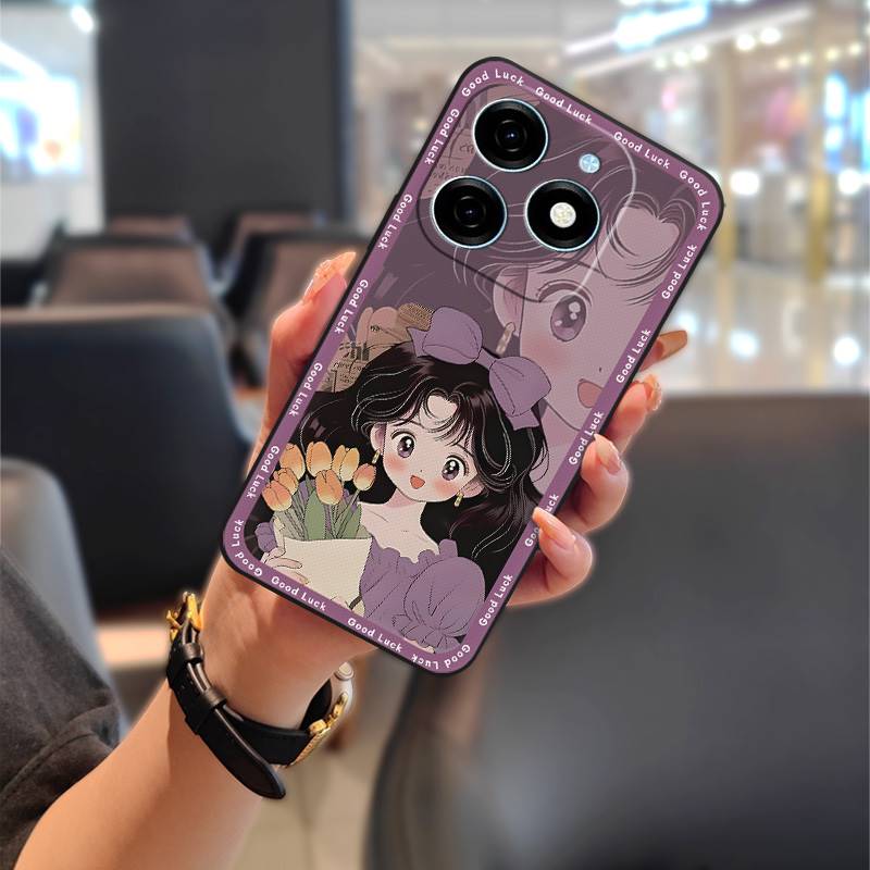 Anti-dust Silicone Phone Case For Tecno Spark20/KJ5 Anti-knock TPU Cute Dirt-resistant Protective Shockproof Graffiti
