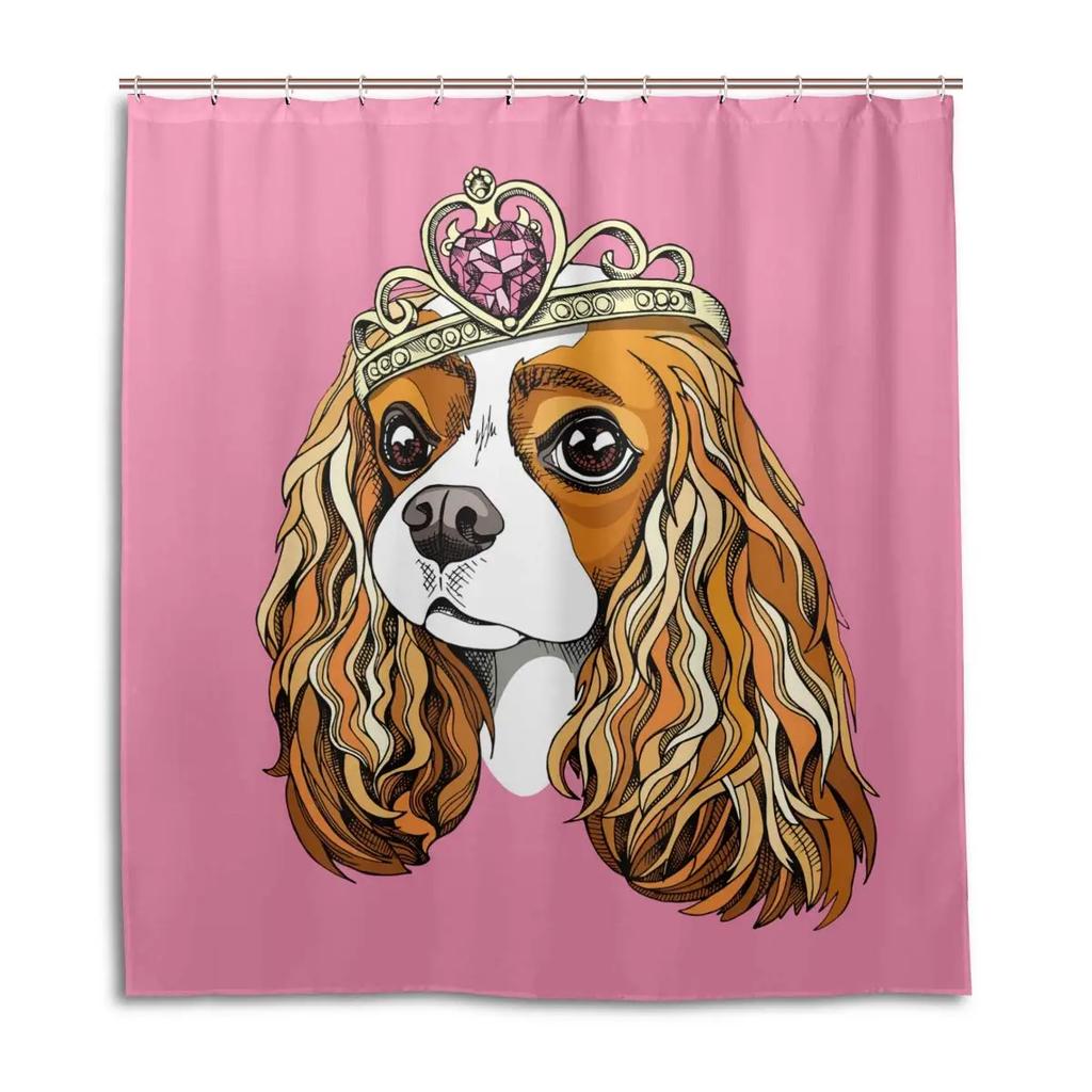 Cavalier King Charles Spaniel Hunde Duschvorhang Wasserdicht Polyester Stoff Badezimmer Duschvorhänge Badezimmer Dekoration Mit Haken