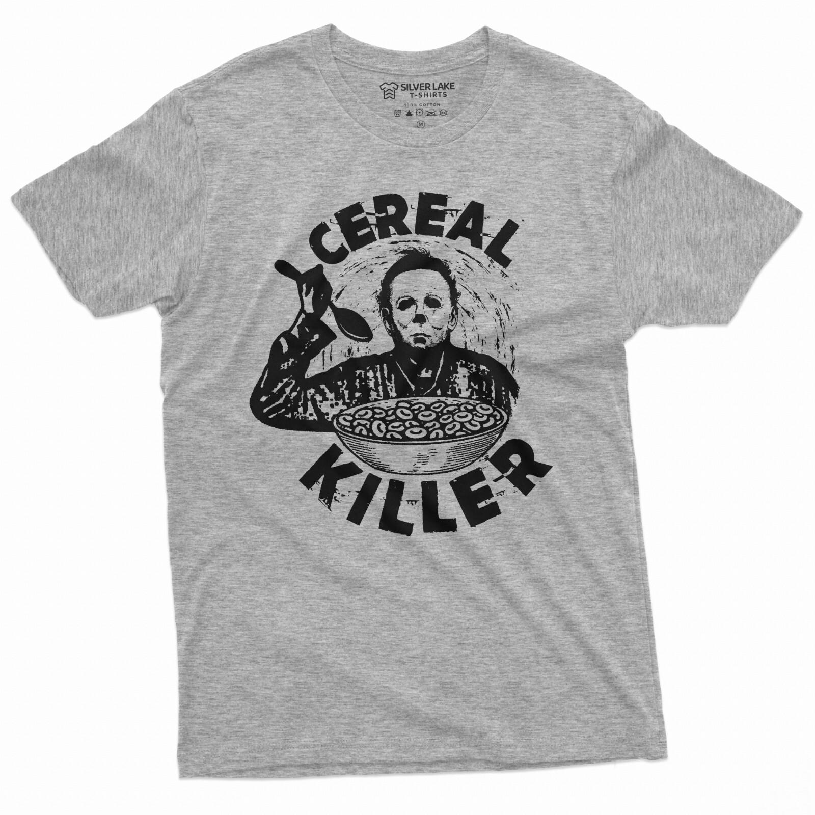 Jason Cereal Killer T-Shirt Horror Movie T-Shirt Scary Halloween Tee Shirt S