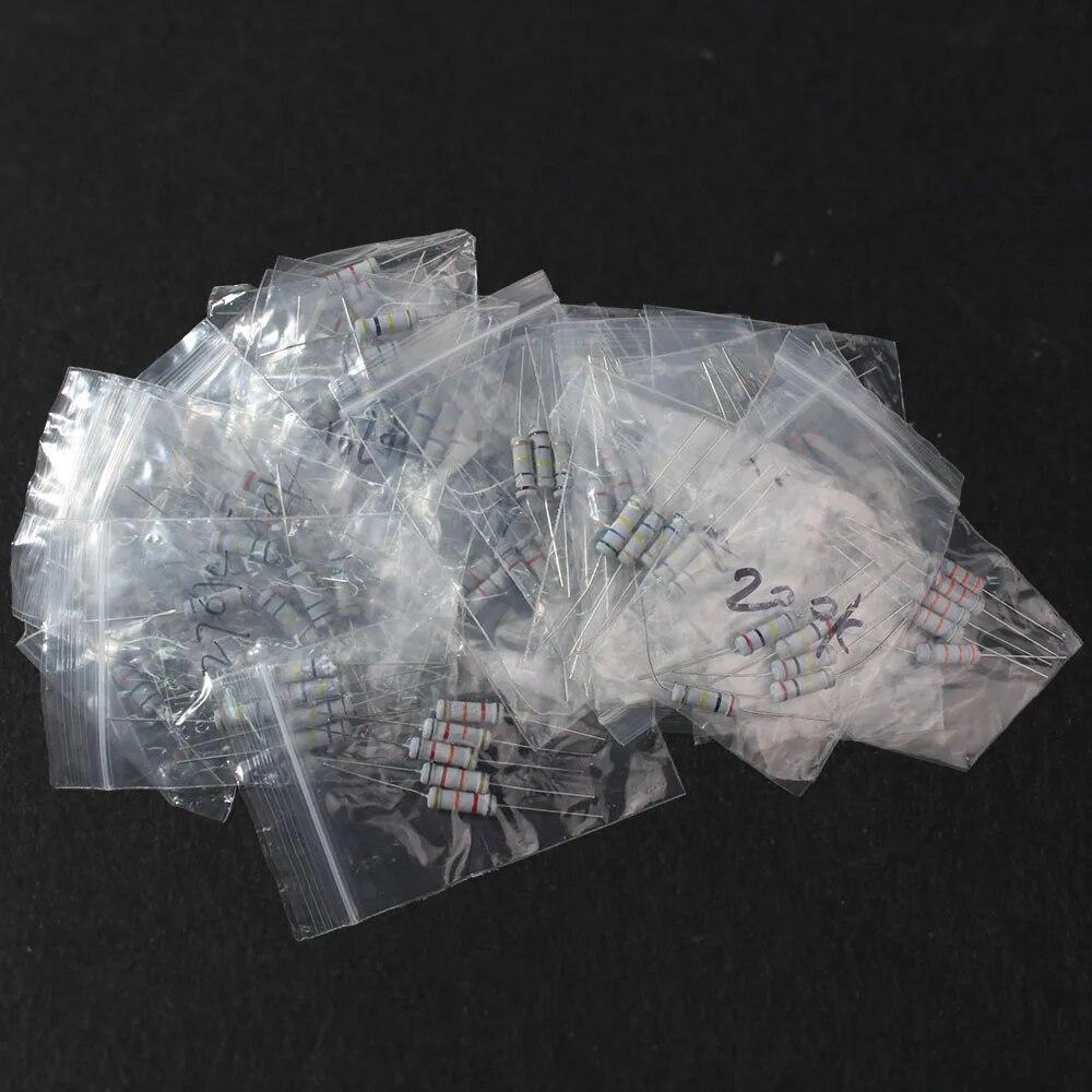 150pcs 2W Carbon Film Resistor Kit, 30 Values*5pcs 0.1R-750R 1K-820K Ohm Resistencias Electronica Assortment DIY Kit Pack  High-Quality