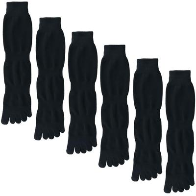 Asuka Made with Asahi Kasei ROICA Deodorizing 6 Pairs Men's Five-Toe Socks, Agent, Military-Style, Reinforced, Half-Length,