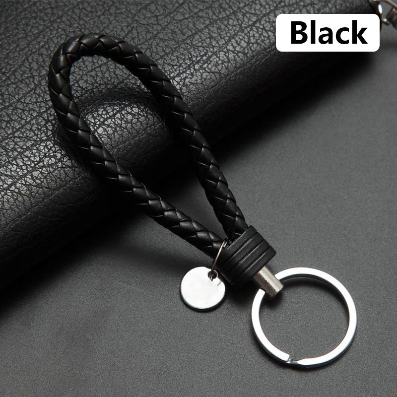 

1шт ремешок коричневый плетеный ремешок кожаный брелок ручной работы черный автомобильный брелок плетеный веревочный 13cm чёрный