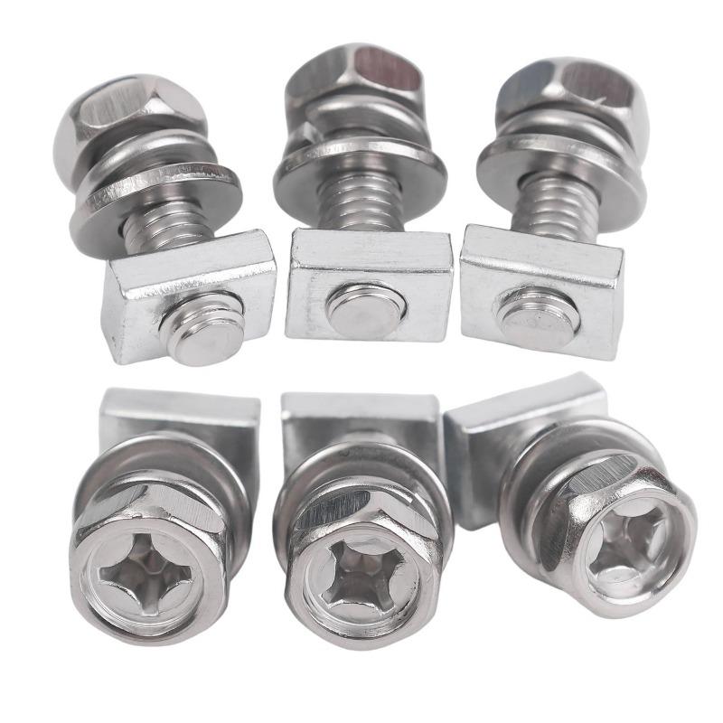 M6 Motorcycle Battery Terminal Bolts and Nuts Stainless Steel Kit Universal Replacement for Scooter ATV Dirt Bike DIY Repair