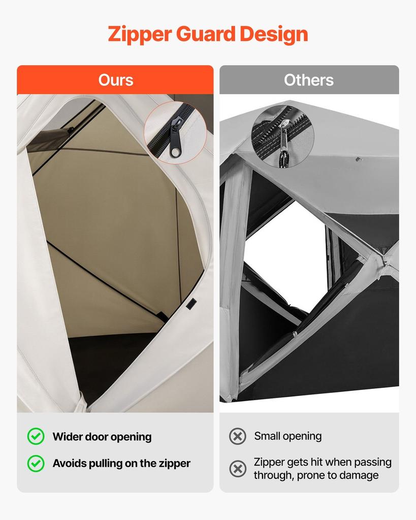 Camping Tent, 4 Person Pop Up Instant Cabin Tent with Large Mesh Windows, 60 Seconds Easy Setup, Portable Cabin Hub Tents with Carry Bag for Family